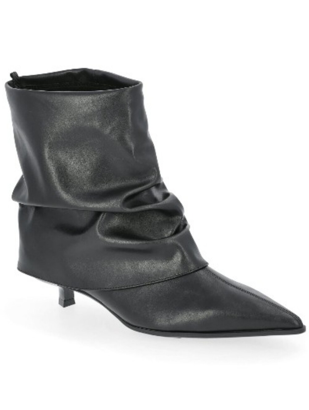 Womens Time And Tru Scrunch Fold-Over Kitten Heel Booties
